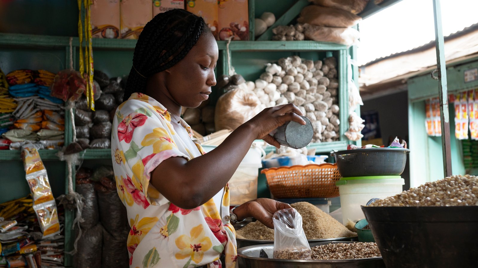 Woman working in her shop